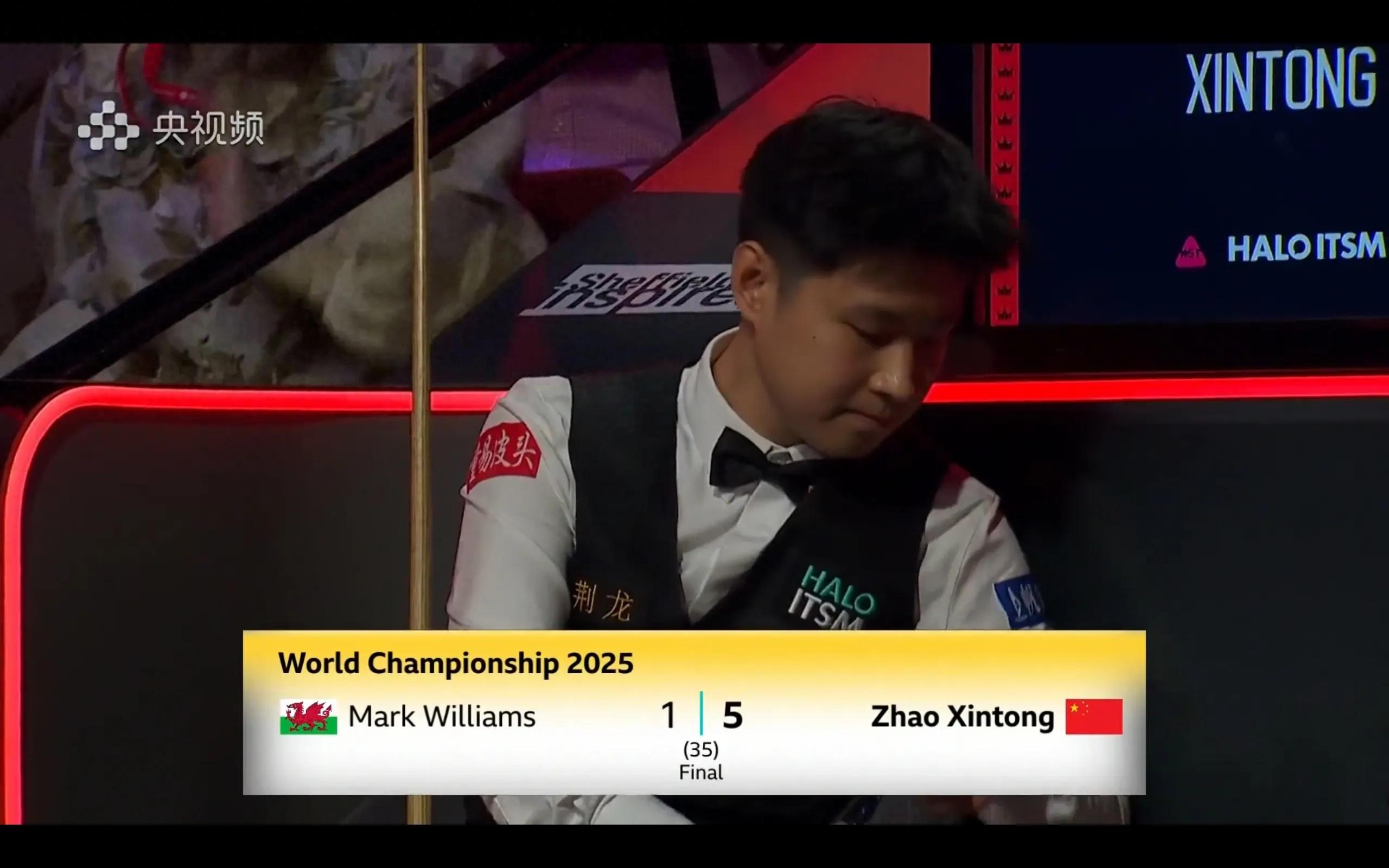 The latest report of the Snooker World Championship Zhao Xintong 5-1 Williams