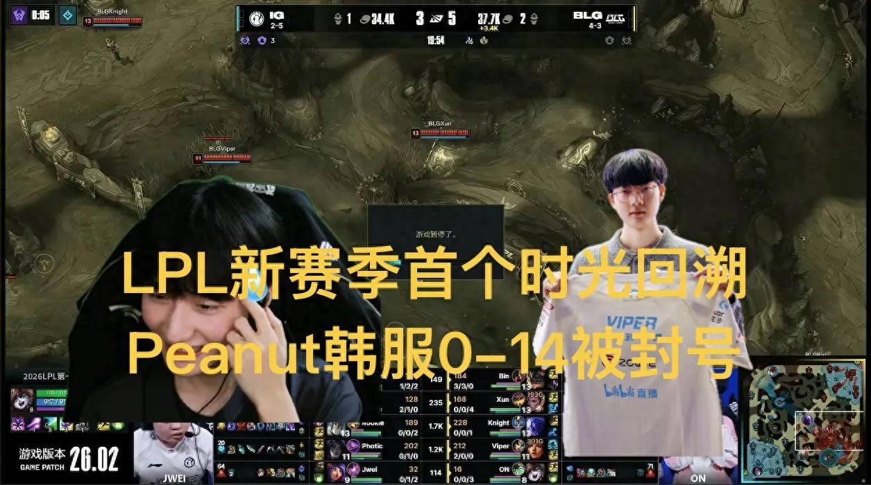 “The first time rewind in LPL Season 16 has gone viral; Peanut got banned with a 0-14 record after missing the red buff.