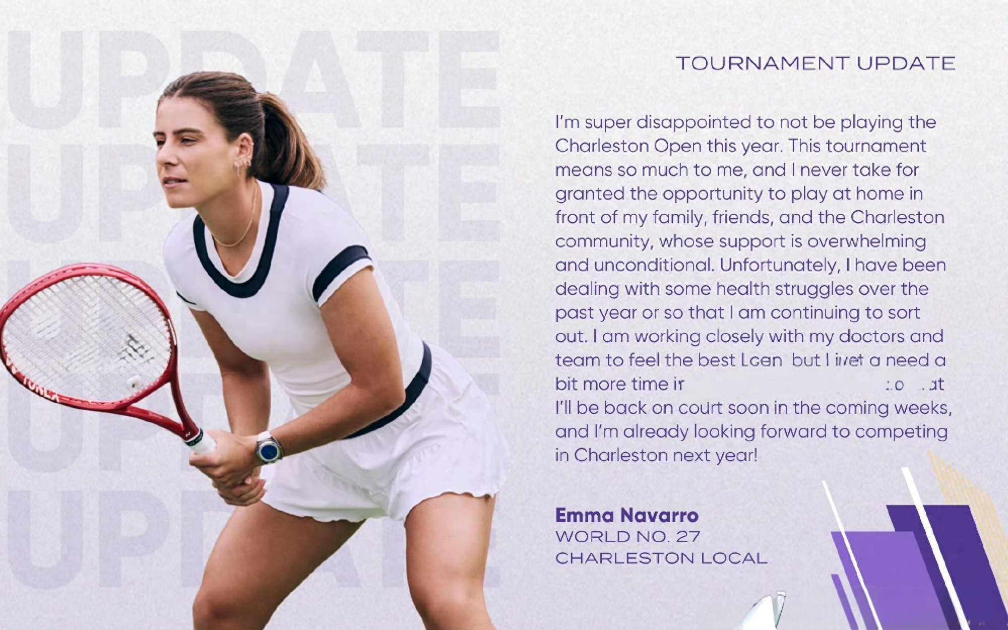 Navarro withdrew from her family's tournament. What exactly did she go through?