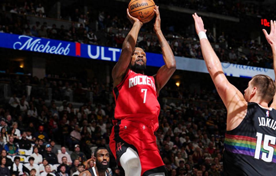 Rockets end Nuggets' 6-game winning streak! Durant scores 31 points, Shepherd adds 28 points with 6 three-pointers, Adelman gets ejected