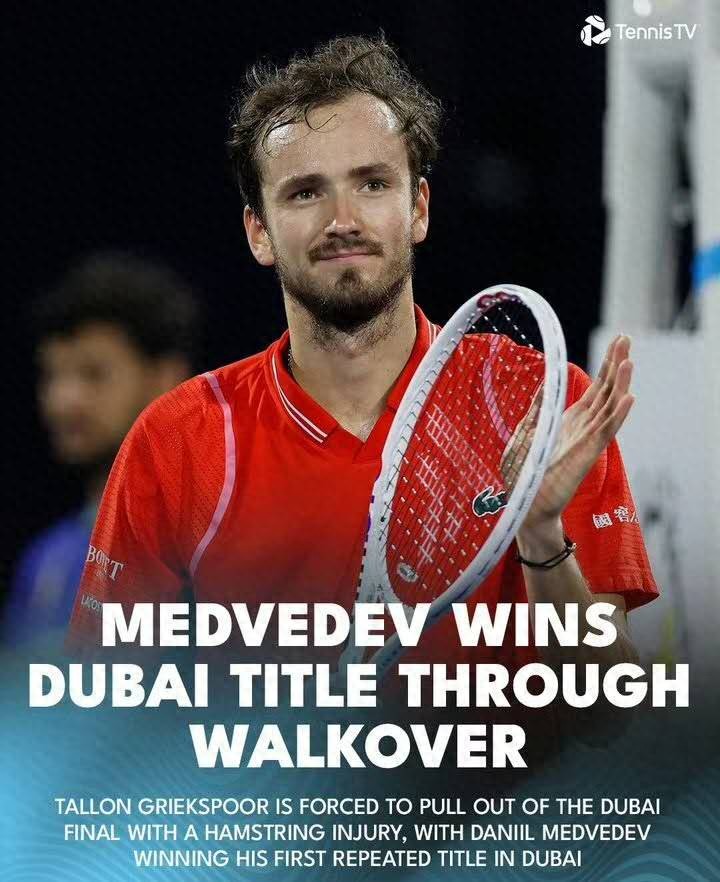 Opponent withdrew, Medvedev clinches title without playing, Dubai airstrikes spark heated debate on players' safe transfer