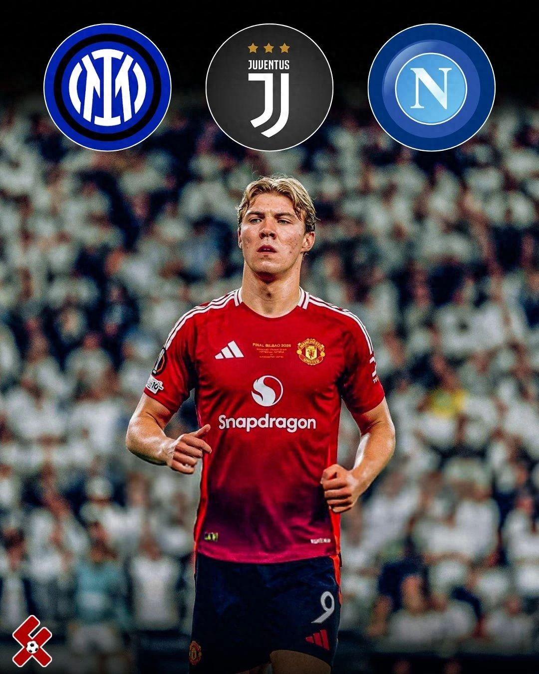 Expose Serie A to rob Manchester United to abandon the general! The big guys all wanted to take Hojlund, and Milan joined the Garnacho race