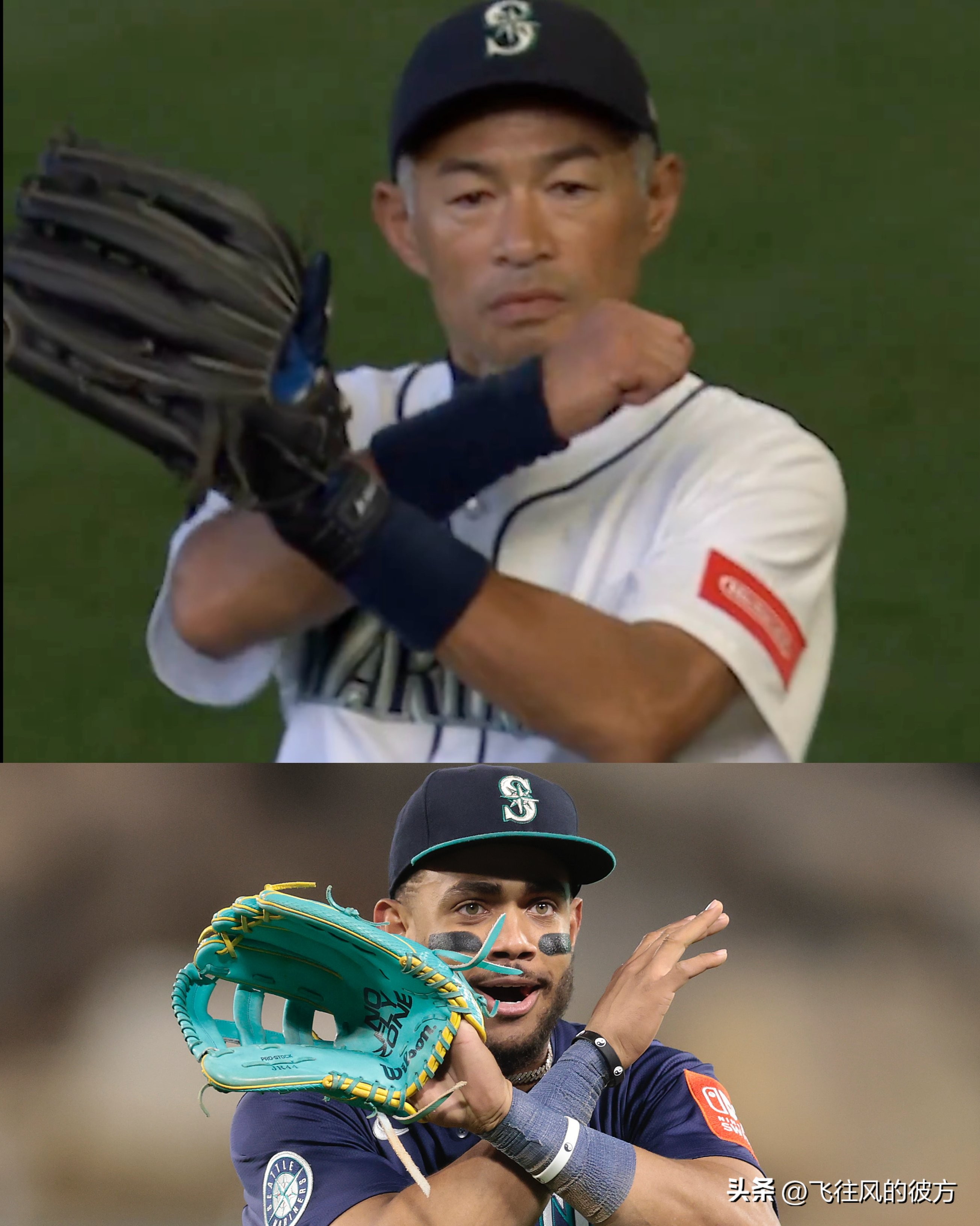 Ichiro Suzuki returns to the field as an outfielder to participate in the Seattle Mariners&#39; postseason warm-up game.