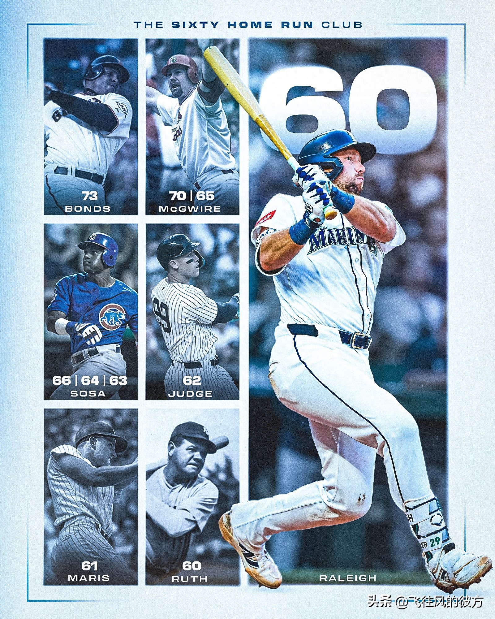 Raleigh hits two homers in one game, reaching 60 homers this season; Mariners clinch AL West title for the first time since 2001.