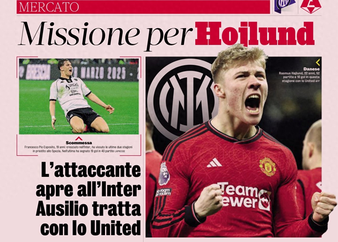 Inter wants 38 million to rent first and then buy Hojlund! Manchester United have persuaded him to leave the club and aim for the Club World Cup