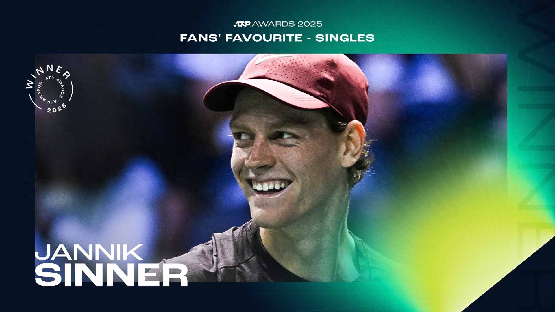 Why did Sinner surpass Alcaraz to win the ATP Fan Favorite Player award?