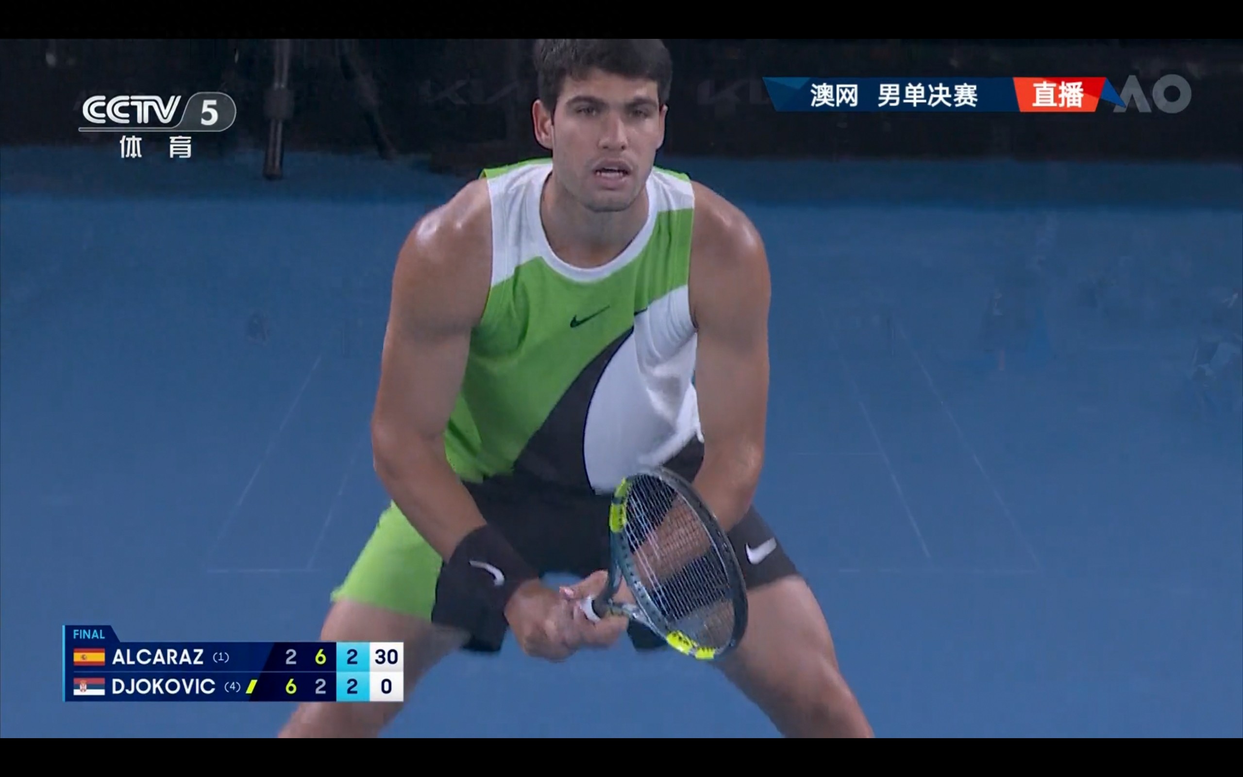 The Australian Open men's singles final between Alcaraz and Djokovic is currently live.