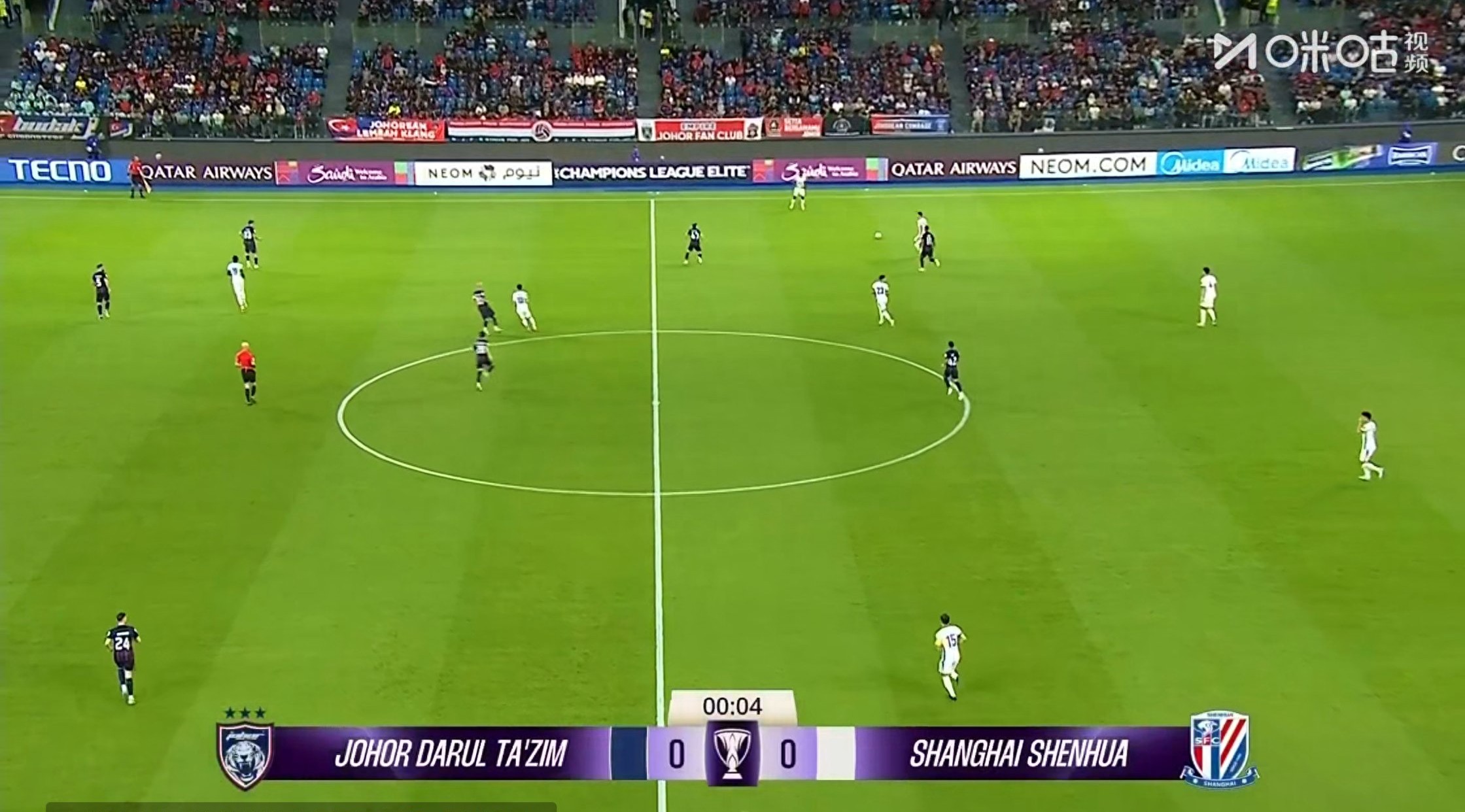 The AFC Champions League Elite match is currently live: Johor Darul Ta&#39;zim vs Shanghai Shenhua.