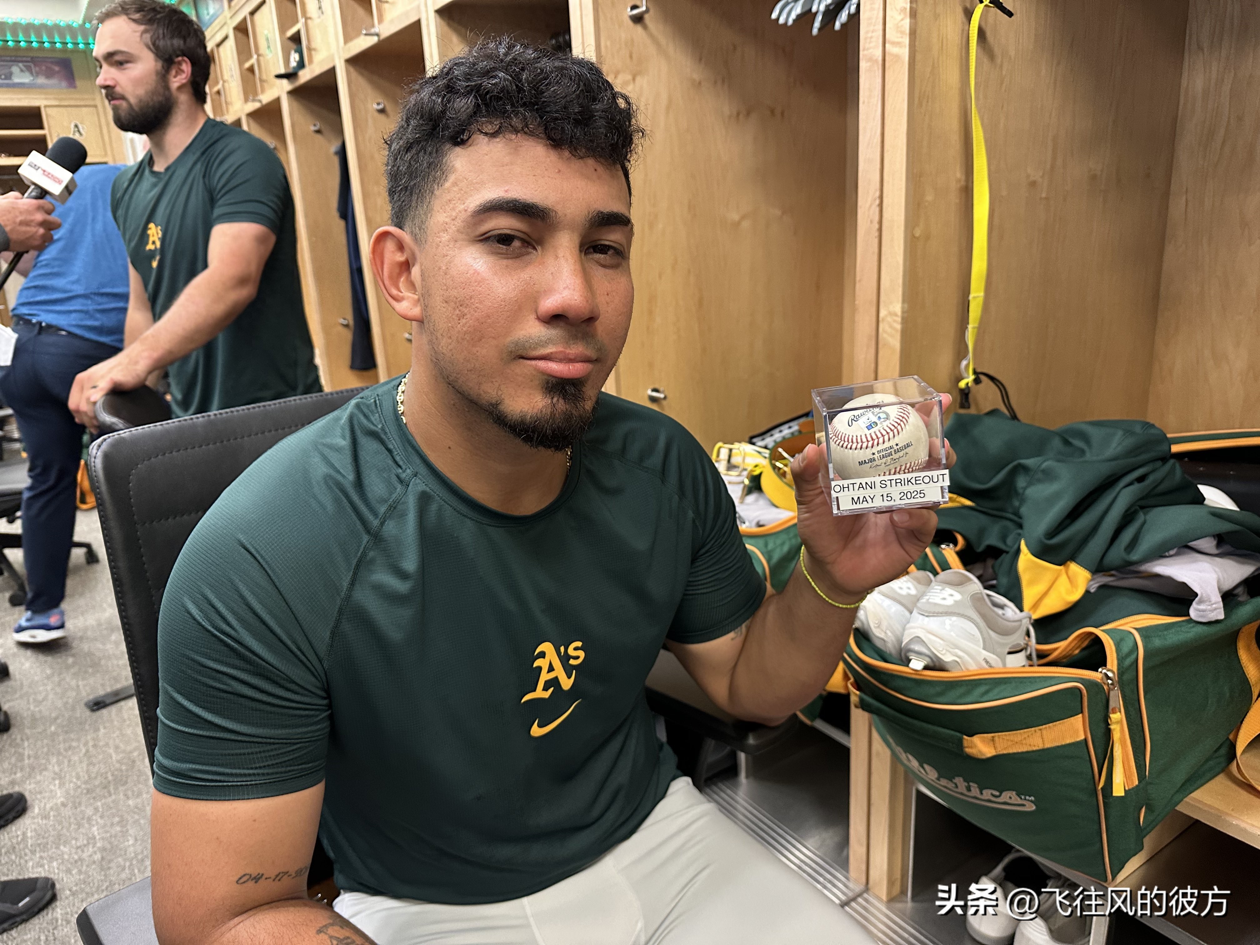 The urinal ball burst but the raid with the speedball Athletic catcher completed the strikeout Shohei Ohtani