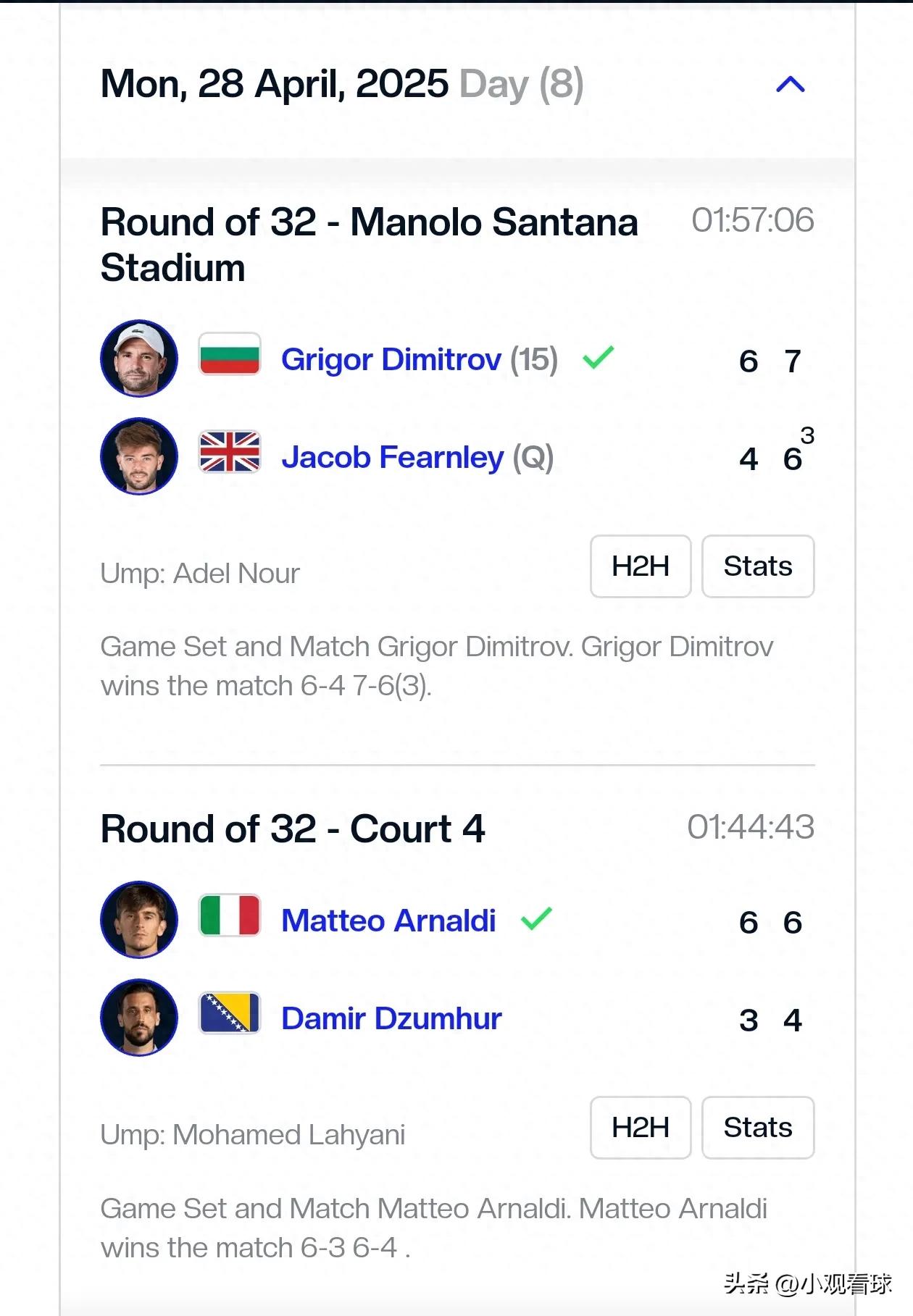 Madrid's bottom half: Third round results and fourth round draw and today's fixtures
