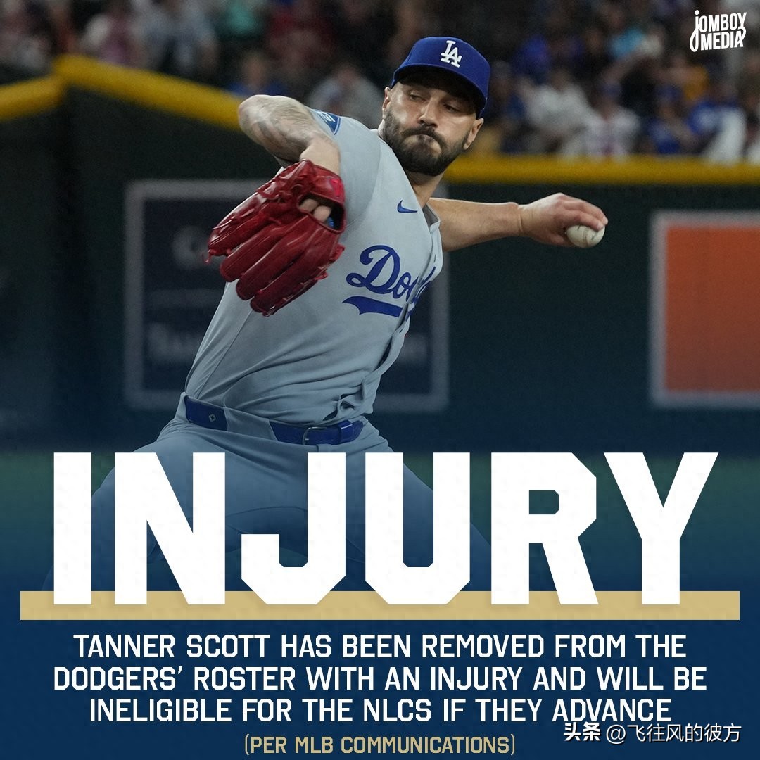 Dodgers lose closer Scott due to lower body infection requiring surgery; earliest return expected by World Series