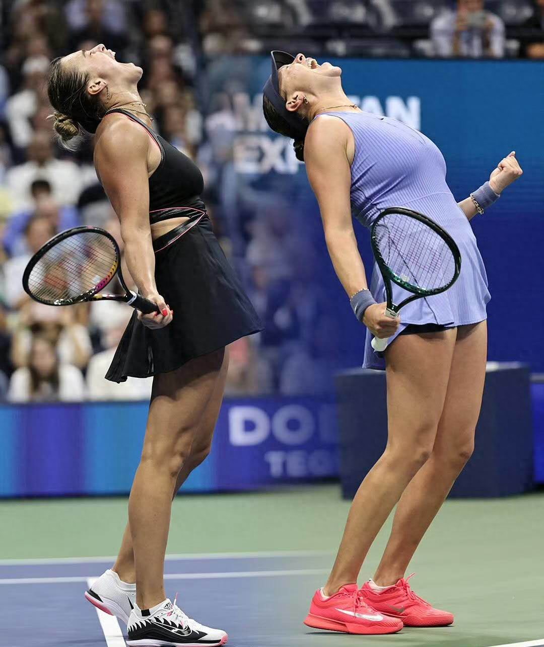 Defeating a four-time hardcourt Grand Slam champion to reach the final again, which predecessor does Anisimova now compare to?