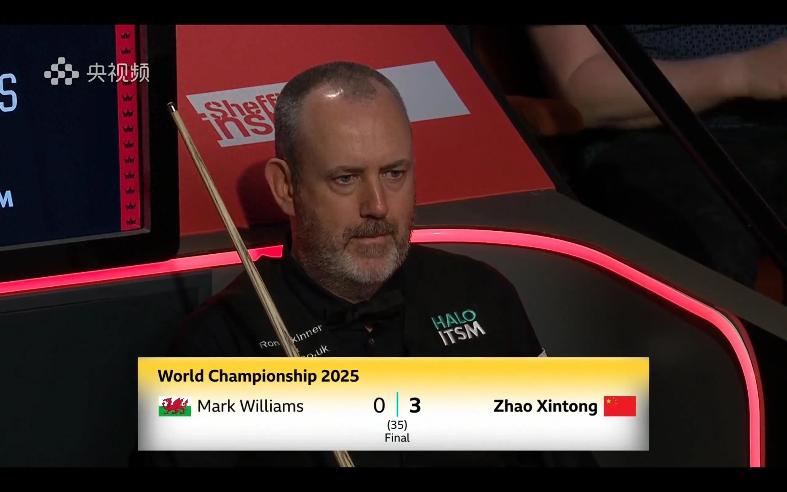 The latest report of the Snooker World Championship final Zhao Xintong leads Williams 3-0