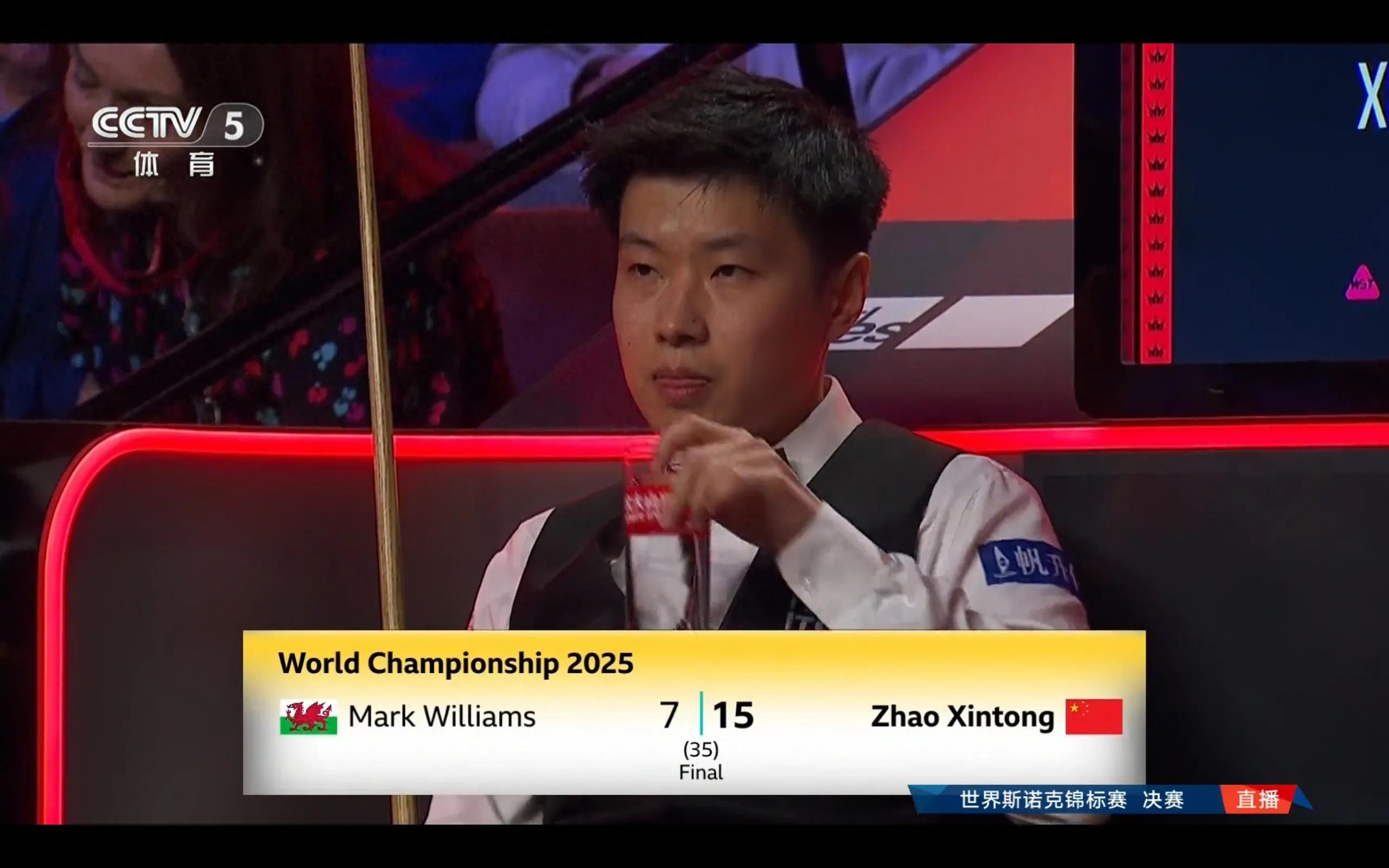 The latest report of the Snooker World Championship Zhao Xintong 15-7 Williams