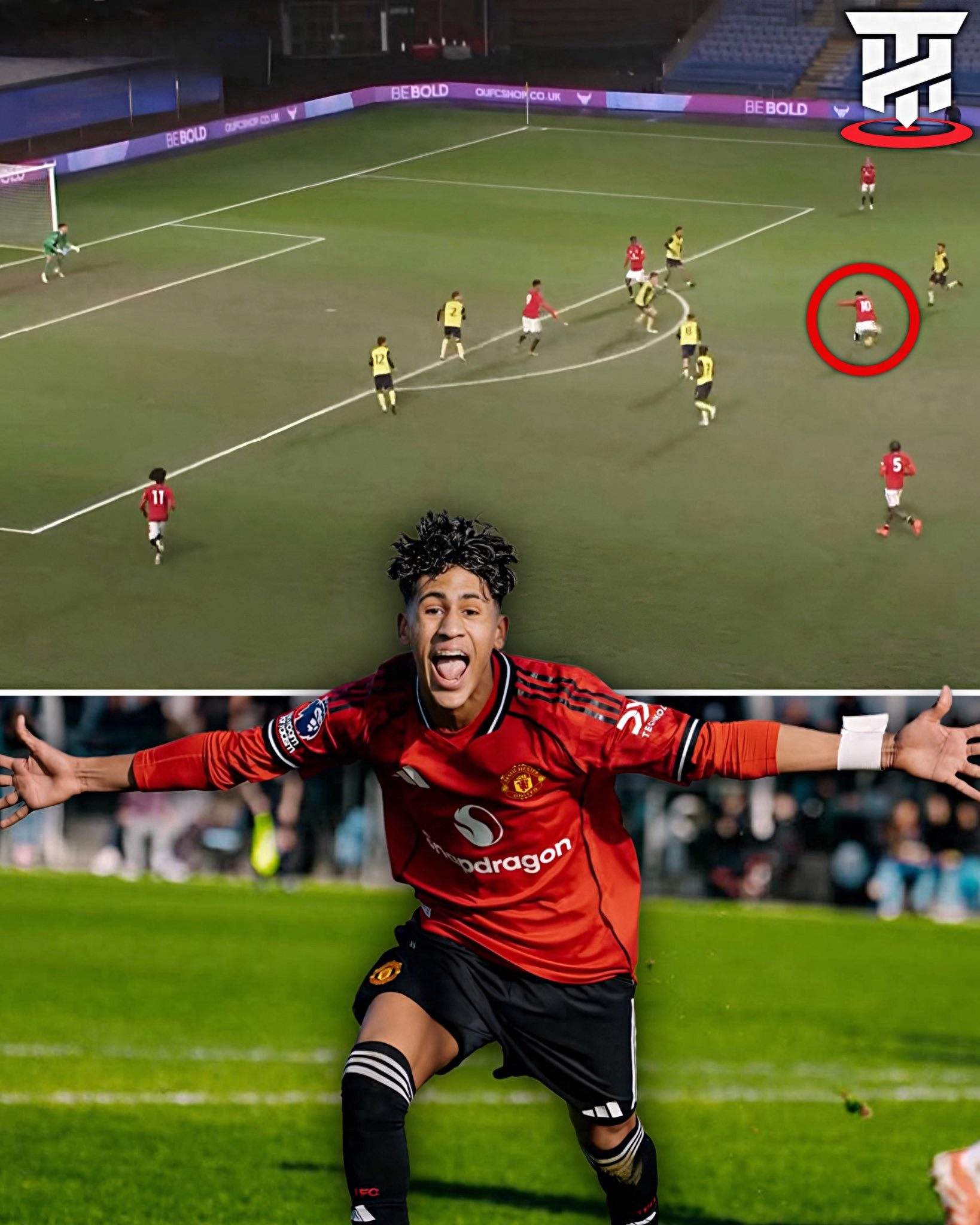 Manchester United's young Messi clears his name and scores in the starting lineup, advancing to the quarterfinals! Carrick drives 260 kilometers to watch the game.