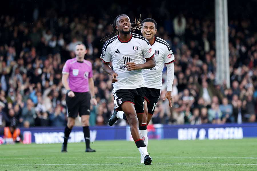 Alex Iwobi celebrates after scoring for Fulham at Craven Cottage Alex Iwobi celebrates after scoring for Fulham at Craven Cottage
