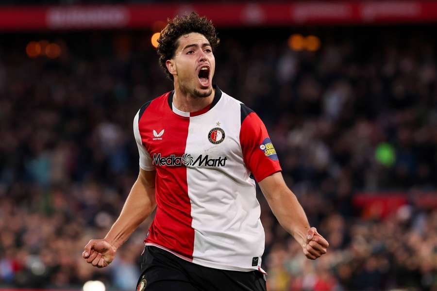 Feyenoord's Nacho Ferri celebrates scoring against AZ Feyenoord's Nacho Ferri celebrates scoring against AZ