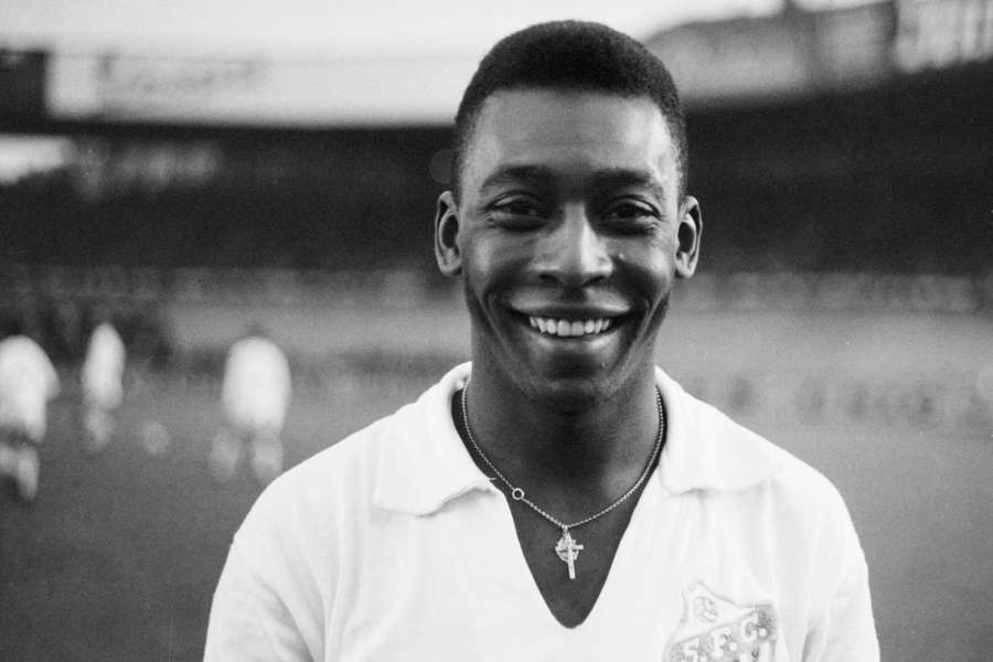 Pelé before a Santos game against French club Racing in June 1961