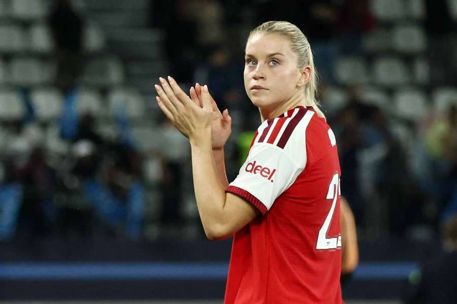 Arsenal's Alessia Russo reacts after the match