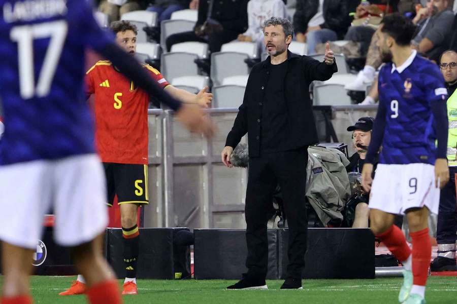 Belgium boss Van Bommel reacts on the touchline Belgium boss Van Bommel reacts on the touchline