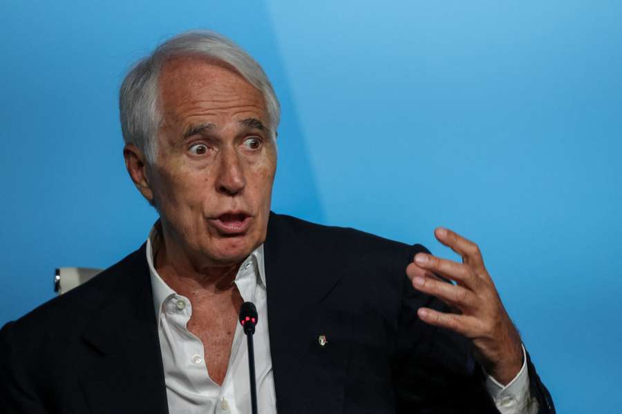 Italian Football Federation president, Giovanni Malago, speaks during a press conference in Rome on June 22nd, 2026 Italian Football Federation president, Giovanni Malago, speaks during a press conference in Rome on June 22nd, 2026