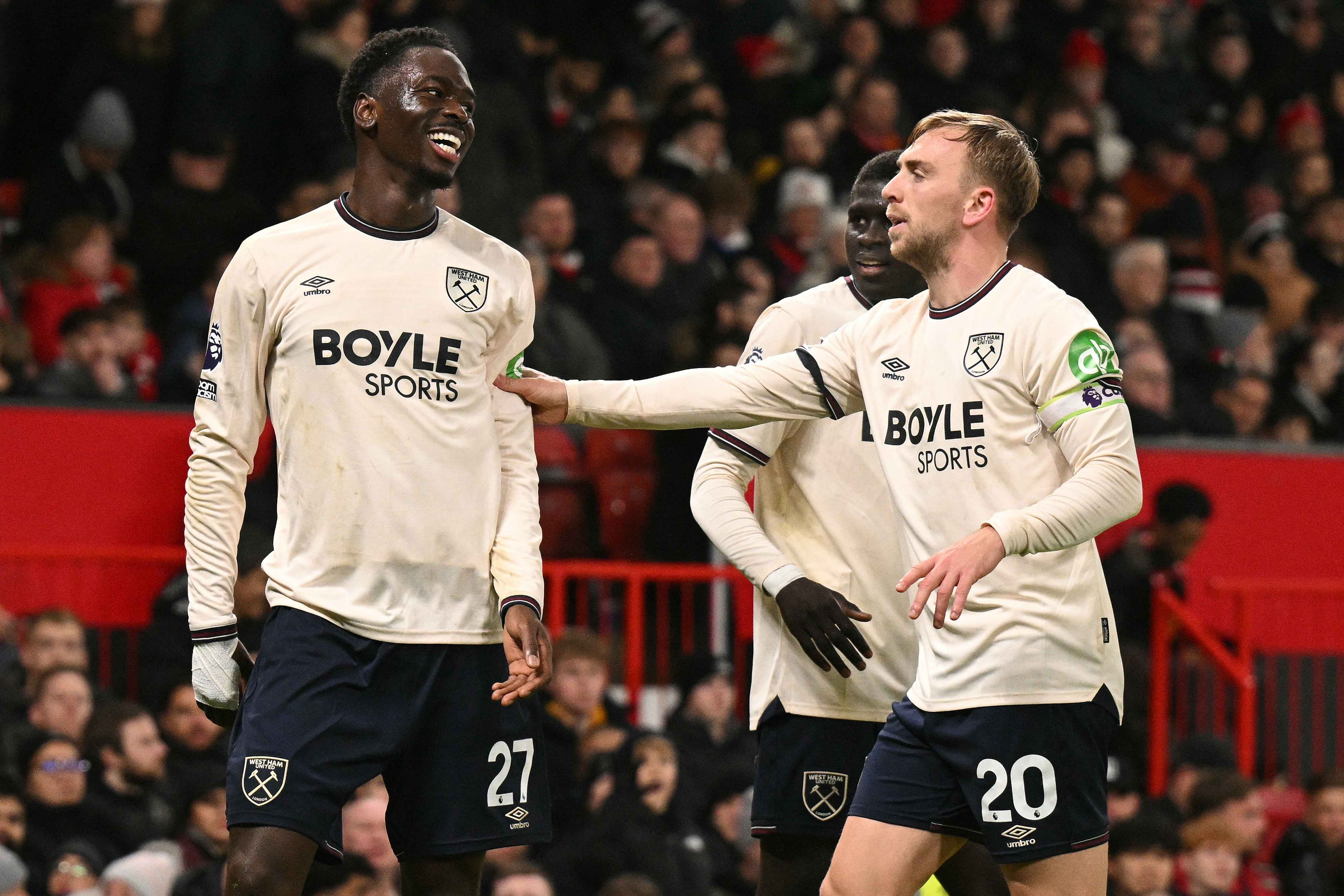 蘇恩古圖·馬加薩的晚節進球助西漢姆在老特拉福德從曼聯手中搶得一分