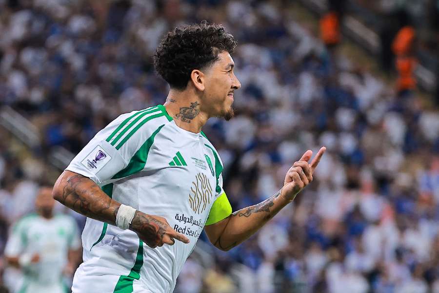 Roberto Firmino celebrates goal for Saudi giants