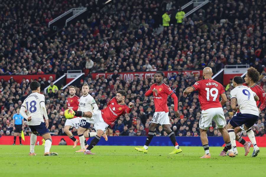 Man Utd's Bruno Fernandes during the match against West Ham Man Utd's Bruno Fernandes during the match against West Ham