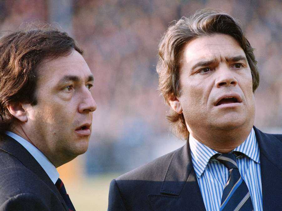Bernard Tapie (R) with Jean-Pierre Bernes