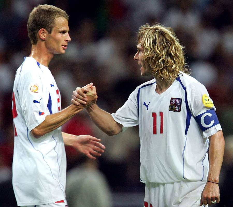 David Rozehnal and Pavel Nedved at EURO 2004. David Rozehnal and Pavel Nedved at EURO 2004.