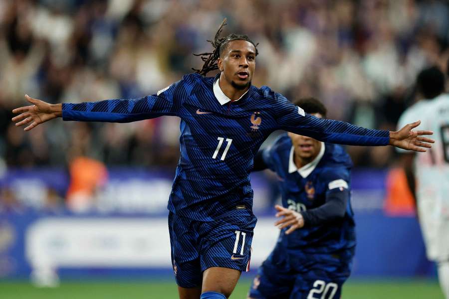 Michael Olise celebrates Michael Olise celebrates