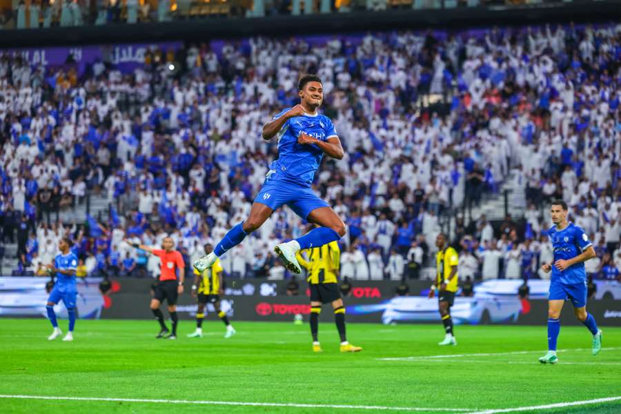 Ollie Watkins celebrates his goal for Al Hilal Ollie Watkins celebrates his goal for Al Hilal
