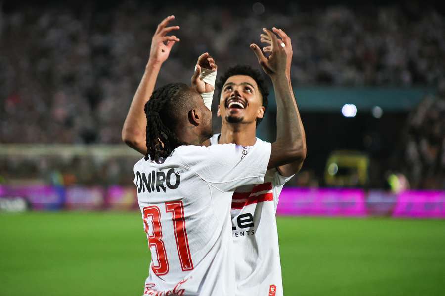 Zamalek players celebrate goal Zamalek players celebrate goal