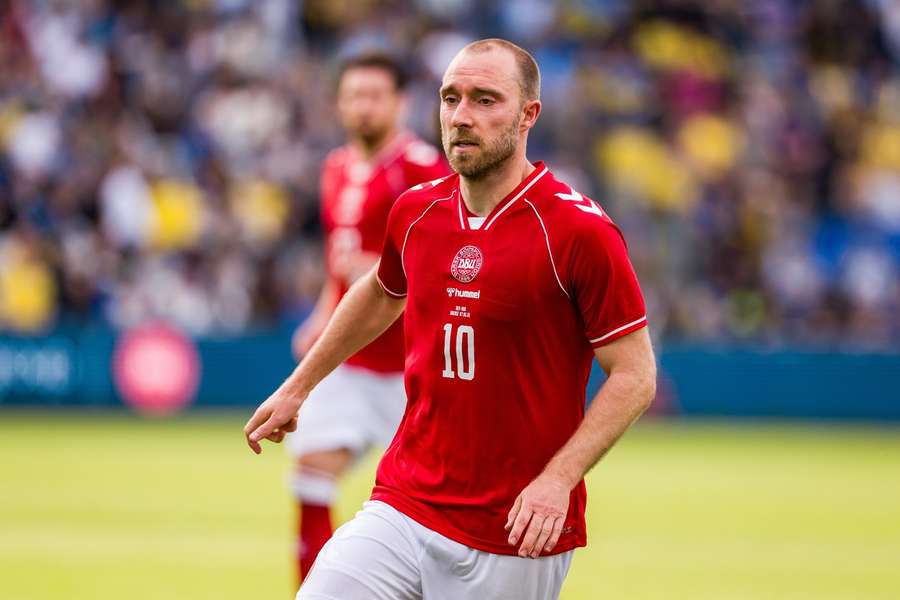 Christian Eriksen in action against Ukraine in June Christian Eriksen in action against Ukraine in June