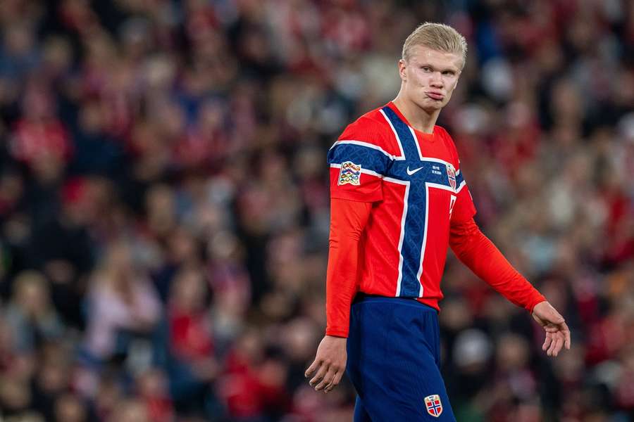 Erling Haaland in action against Portugal on Sunday evening