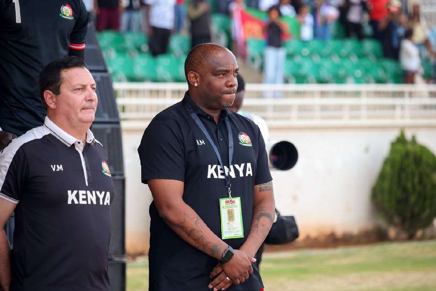 Benni McCarthy on the touchline for Kenya Benni McCarthy on the touchline for Kenya