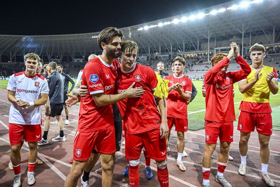 FC Twente celebrate the win against Qarabag FC Twente celebrate the win against Qarabag