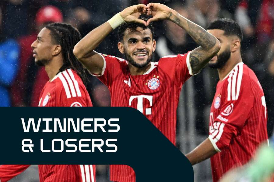 Luis Diaz (centre) starred for Bayern on Saturday Luis Diaz (centre) starred for Bayern on Saturday