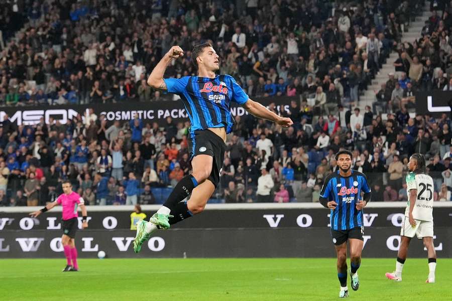 Atalanta's Nikola Krstovic celebrates Atalanta's Nikola Krstovic celebrates