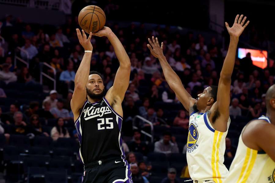 Kings' Ben Simmons shoots a jump shot against the Golden State Warriors during the 2026 NBA Preseason Kings' Ben Simmons shoots a jump shot against the Golden State Warriors during the 2026 NBA Preseason