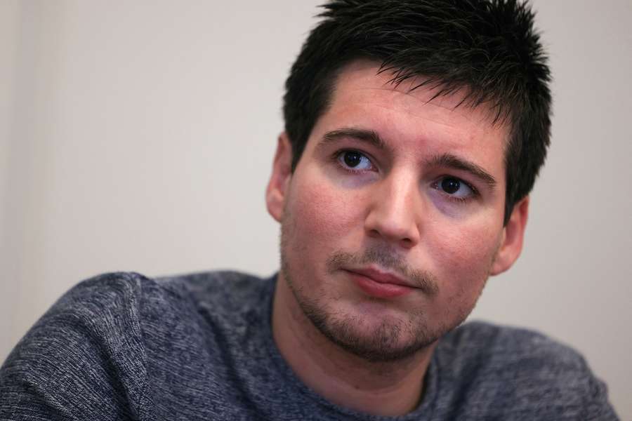 Rui Pinto in a meeting with journalists in 2024