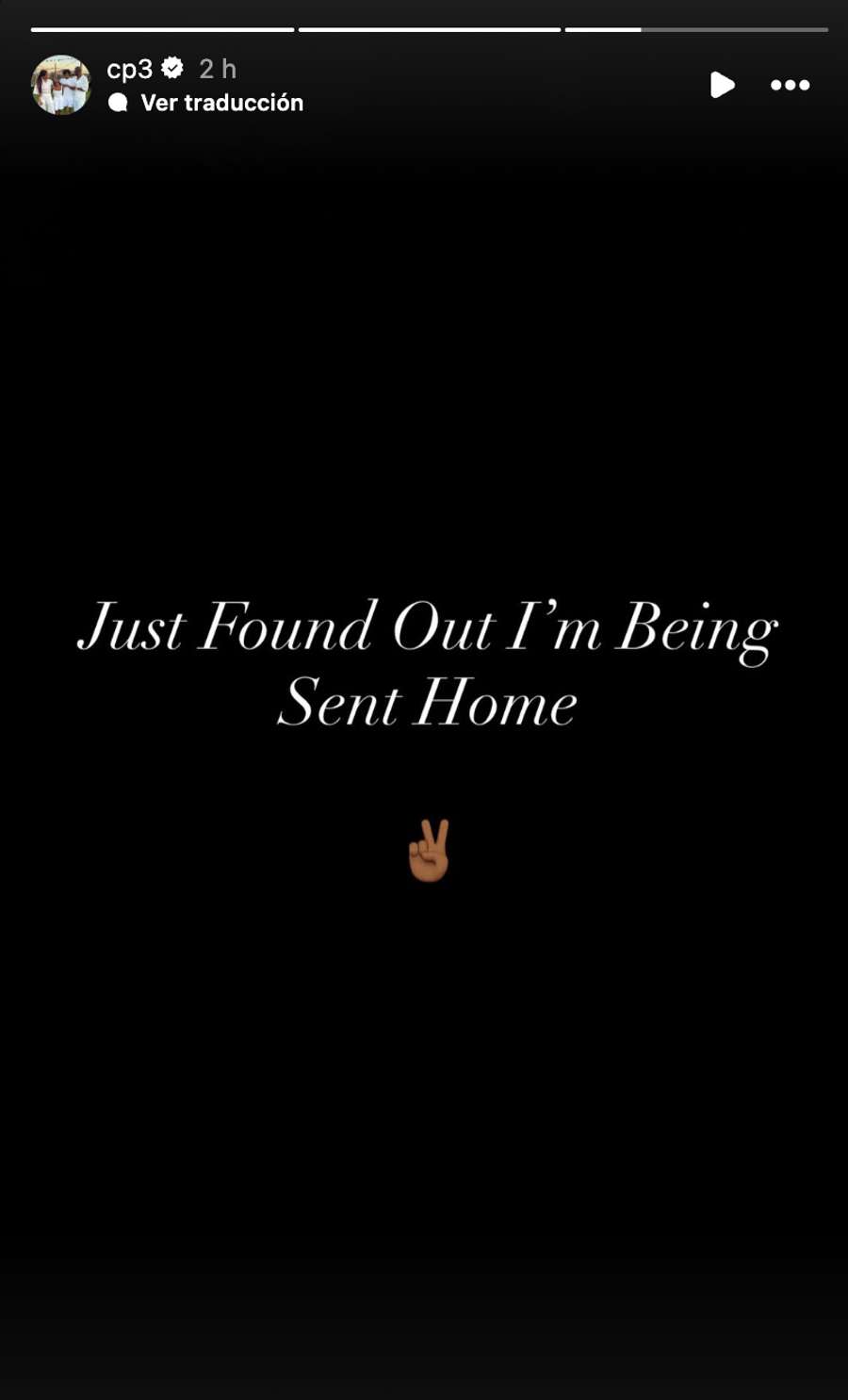 Message from Chris Paul on his Instagram