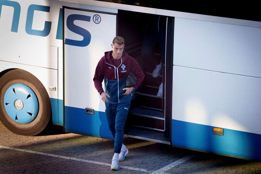 Cristiano Ronaldo at Portugal's camp in Copenhagen Cristiano Ronaldo at Portugal's camp in Copenhagen