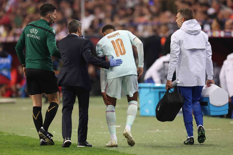 Kylian Mbappe has ⁠suffered hyperextension of the left knee