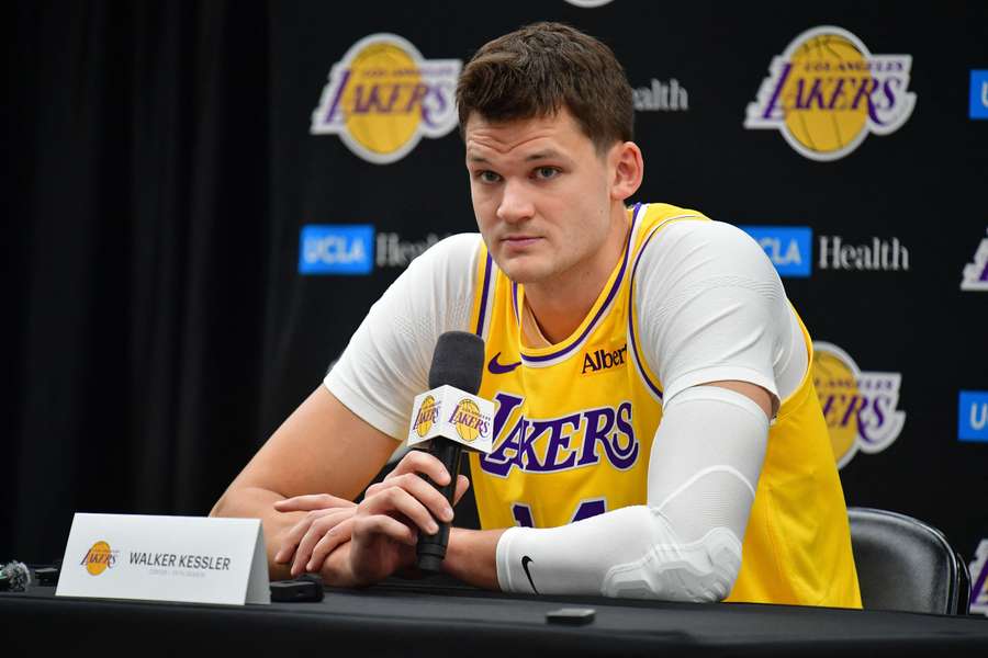 Los Angeles Lakers player Walker Kessler during media day