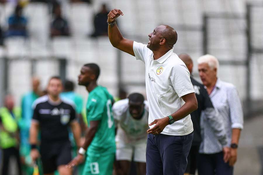 Senegal boss Vieira gestures on the touchline Senegal boss Vieira gestures on the touchline