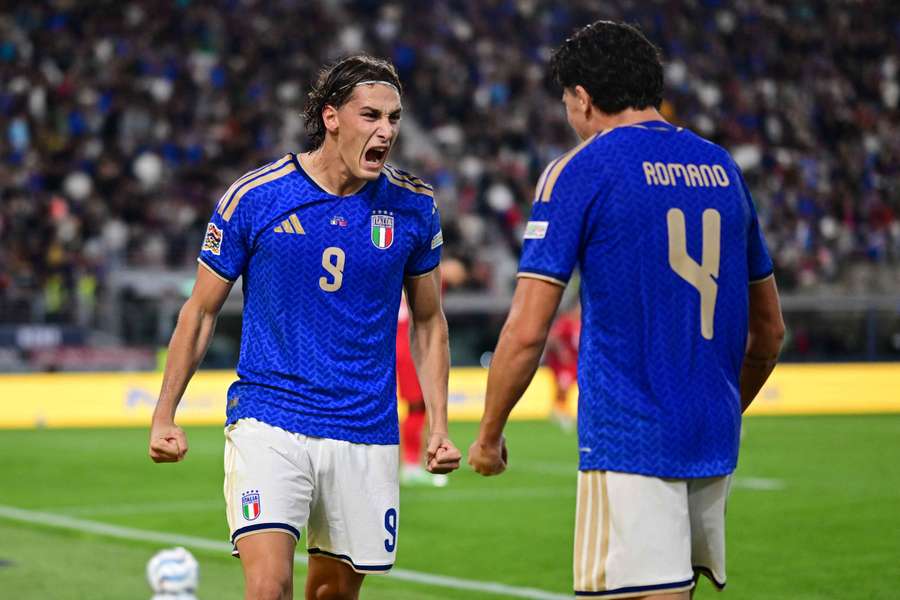 Italy's Pio Esposito celebrates Italy's Pio Esposito celebrates
