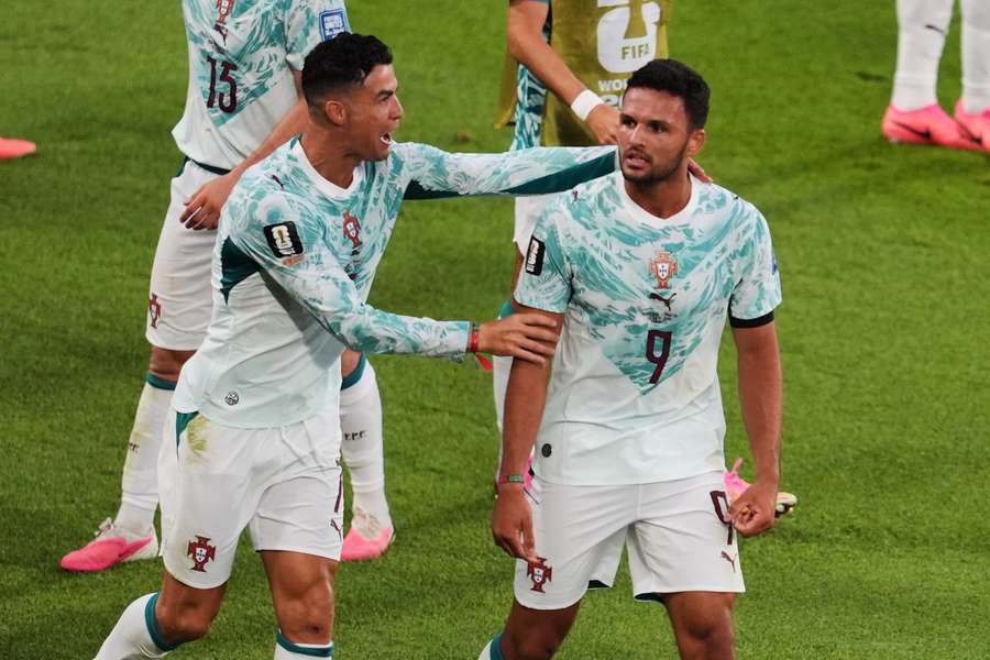 Ronaldo and Goncalo Ramos during the World Cup Ronaldo and Goncalo Ramos during the World Cup