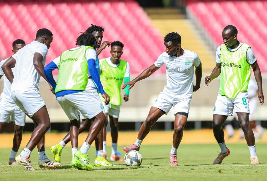 Gor Mahia players drilling up ahead of the much-anticipated derby. Gor Mahia players drilling up ahead of the much-anticipated derby.