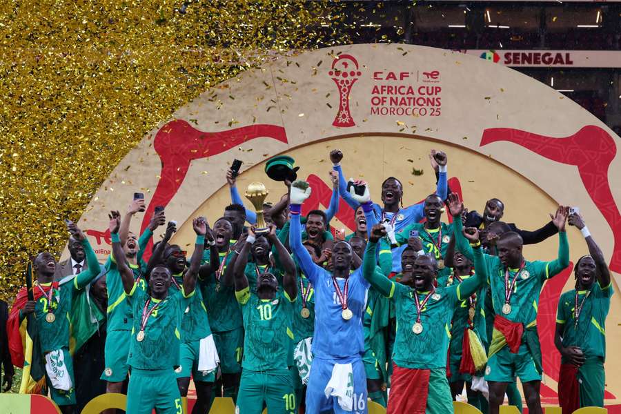 Senegal's Sadio Mane lifts the trophy with teammates as they celebrate after winning the Africa Cup of Nations in January Senegal's Sadio Mane lifts the trophy with teammates as they celebrate after winning the Africa Cup of Nations in January